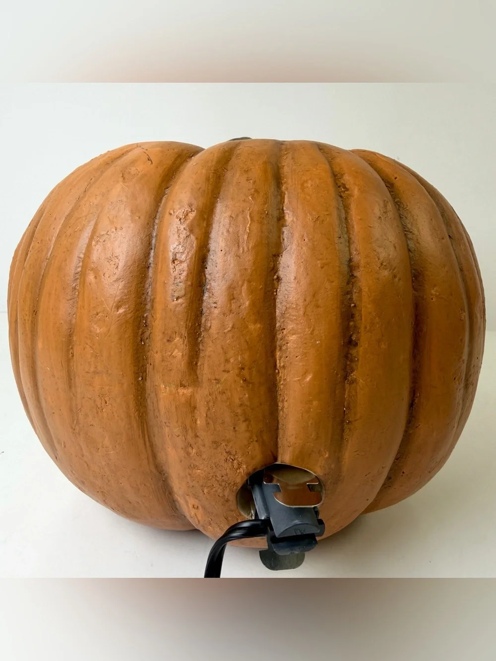 Vintage Lighted Jack O Lantern Pumpkin Hand Painted Primitive Halloween Decor 7”